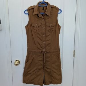 United Colors of Benetton Sleeveless Button-Up Romper – Brown, Women’s Size #98